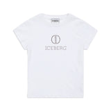 Iceberg Kids T-Shirt Bianca con Applicazioni per Bambine