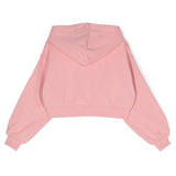 Diesel Kids Felpa con Cappuccio Crop Rosa con Logo Over 'D'