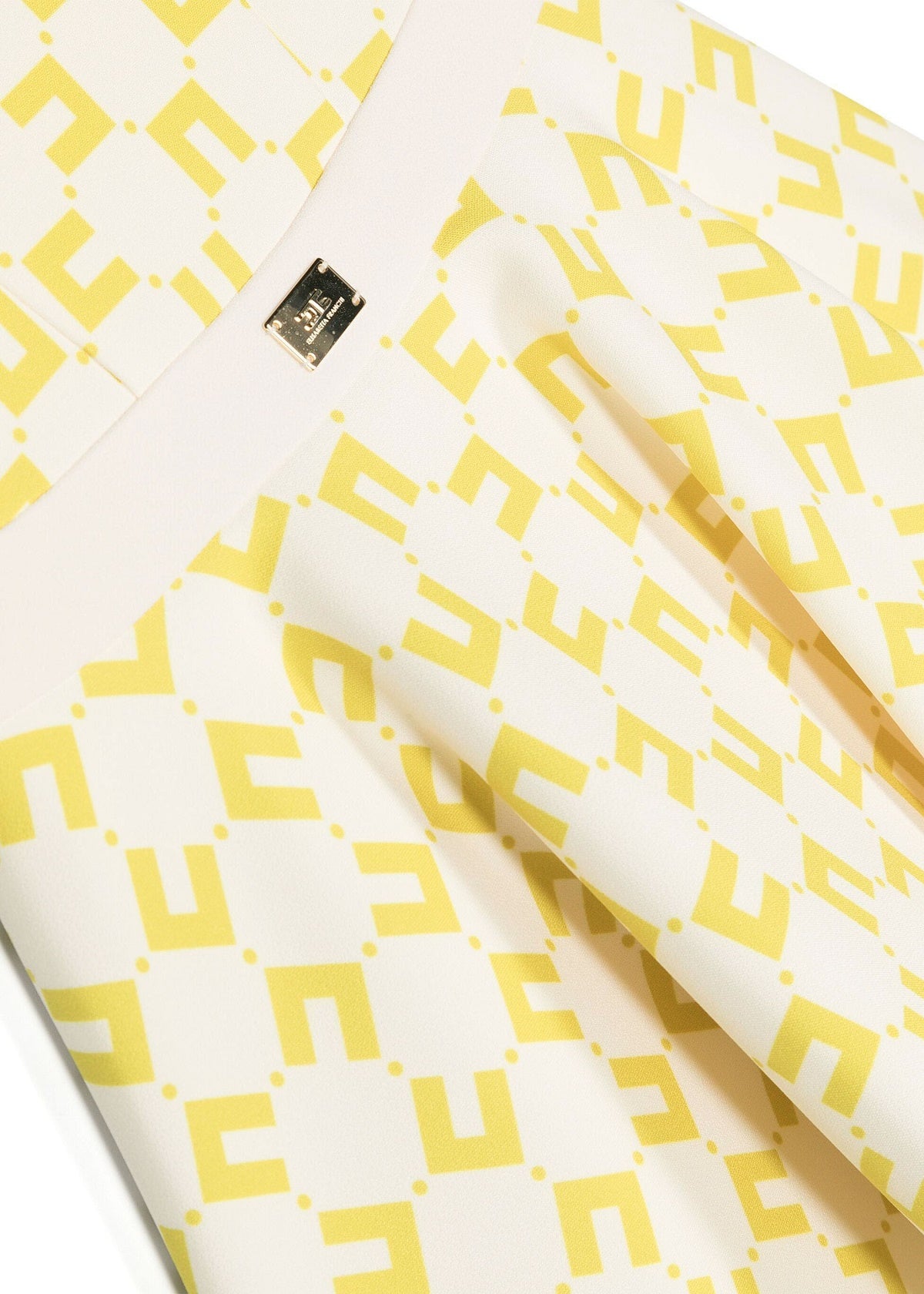 Elisabetta Franchi La Mia Bambina Abito Smanicato Burro/Cedro con Stampa Logo All-over