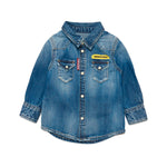 Dsquared2 Kids Camicia Di Jeans in Blu Sfumato