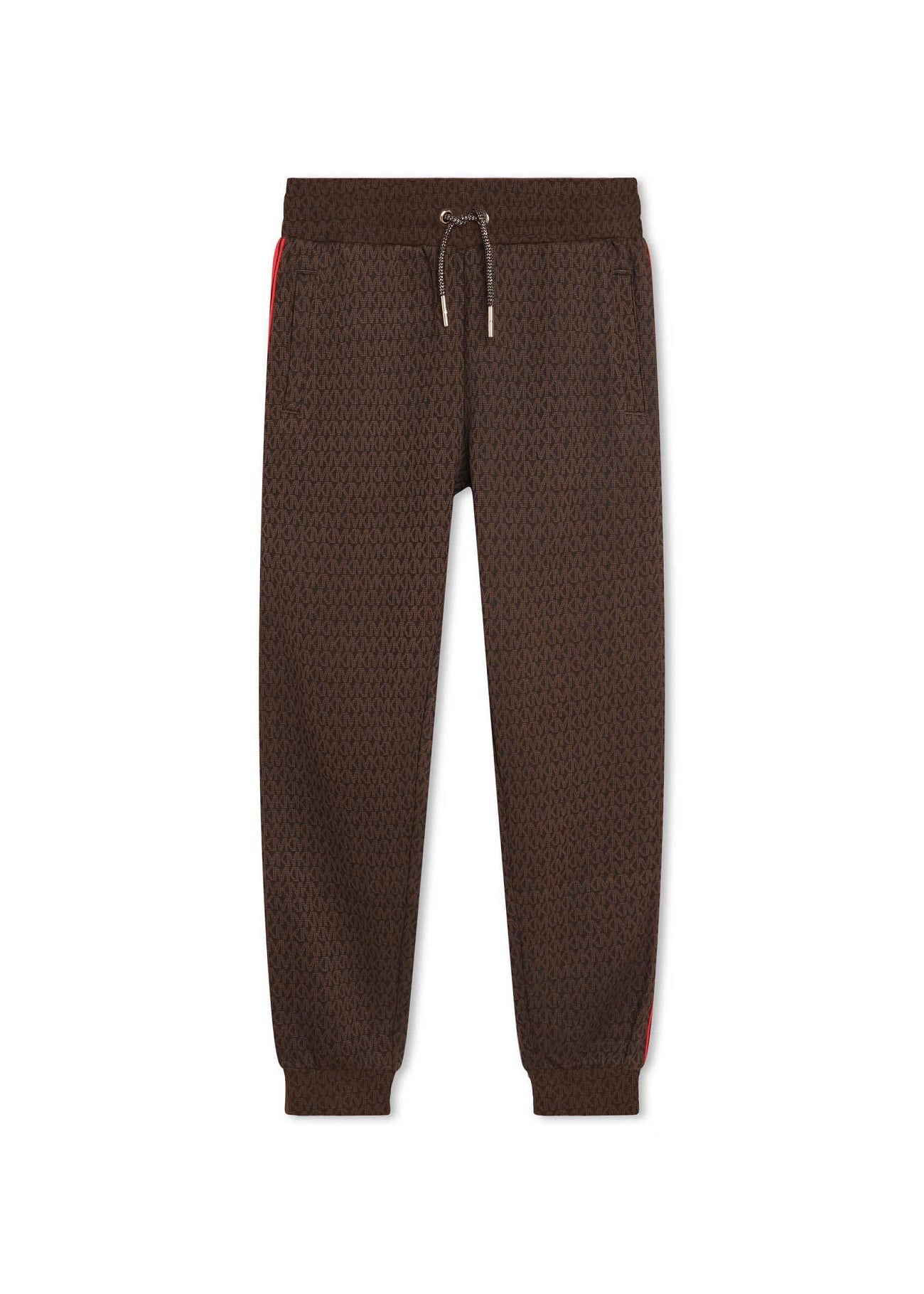 Pantaloni Joggers con Logo All-Over Michael Kors per Bambina - Marrone Iconico