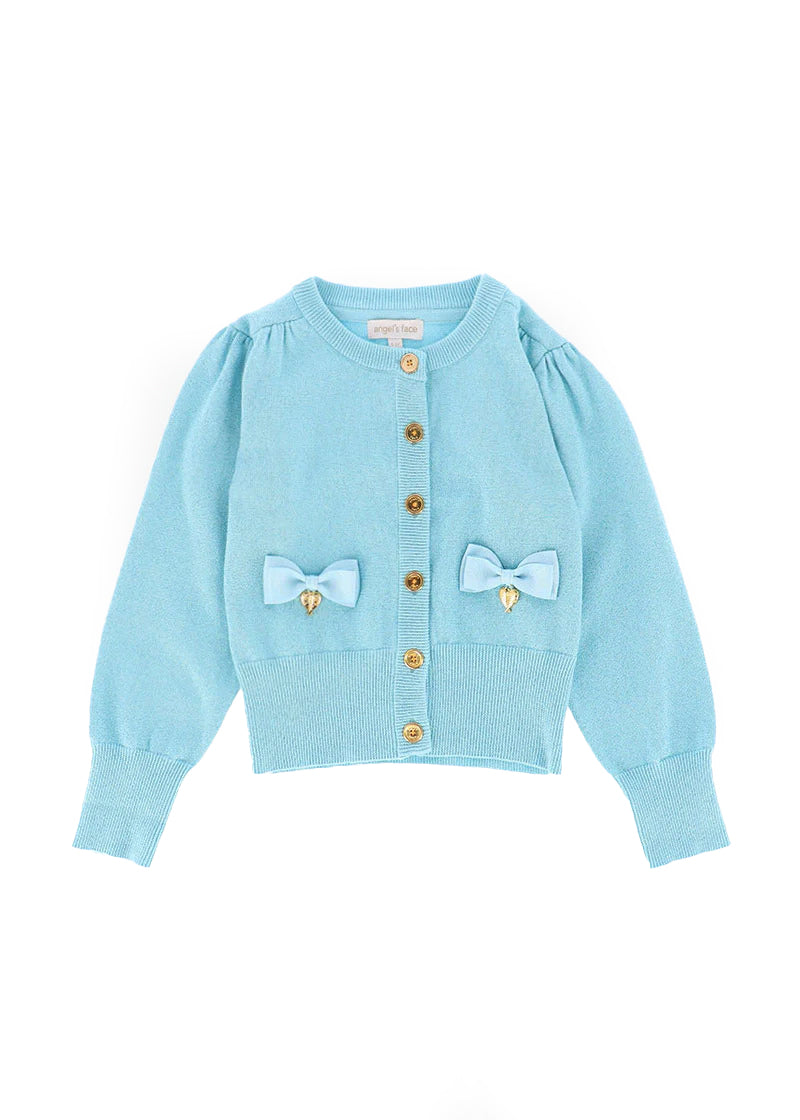 Angel's Face Cardigan in Soft Cotton Light Blue