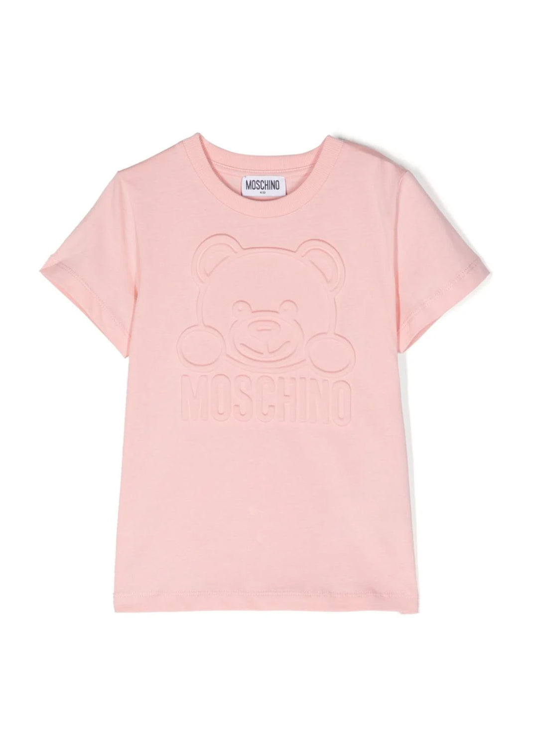 T-shirt Moschino Kids Rosa Chiaro con Teddy Bear: Stile e Dolcezza per le Piccole Principesse"