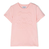 T-shirt Moschino Kids Rosa Chiaro con Teddy Bear: Stile e Dolcezza per le Piccole Principesse"