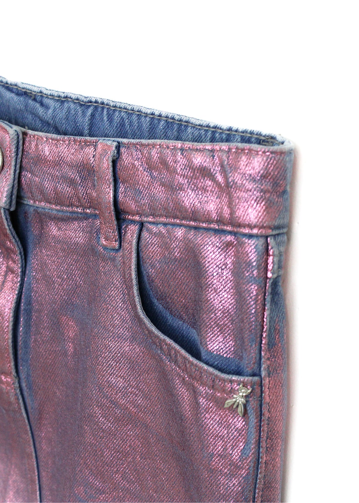 Patrizia Pepe Gonna Rosa Effetto Metallizzato per Bambine