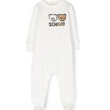 Moschino Kids White Romper with Leo Teddy Motif