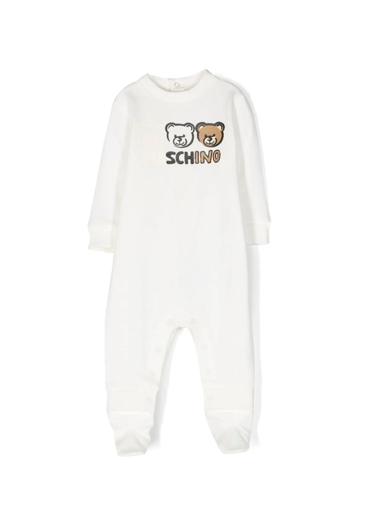 Moschino Kids Tutina Bianca con Motivo Leo Teddy