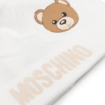 Moschino Kids Cappellino Bianco con Motivo Teddy Bear
