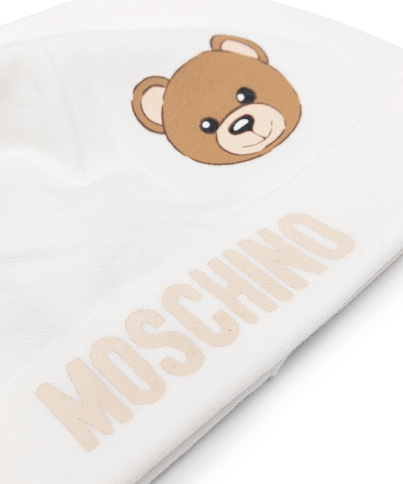 Moschino Kids Cappellino Bianco con Motivo Teddy Bear
