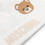 Moschino Kids Cappellino Bianco con Motivo Teddy Bear
