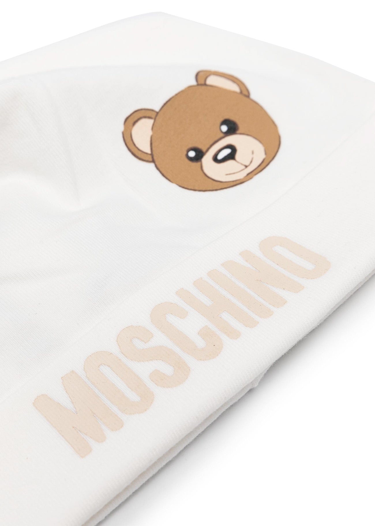 Moschino Kids Cappellino Bianco con Motivo Teddy Bear