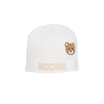 Moschino Kids Cappellino Bianco con Motivo Teddy Bear