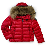 Blauer Kids Piumino Imbottito con Pelliccia Rosso per Bambine