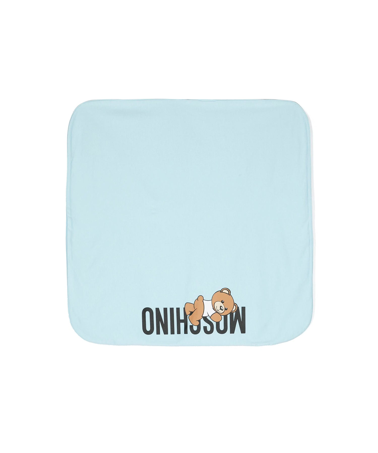 Moschino Kids Coperta Celeste con Stampa