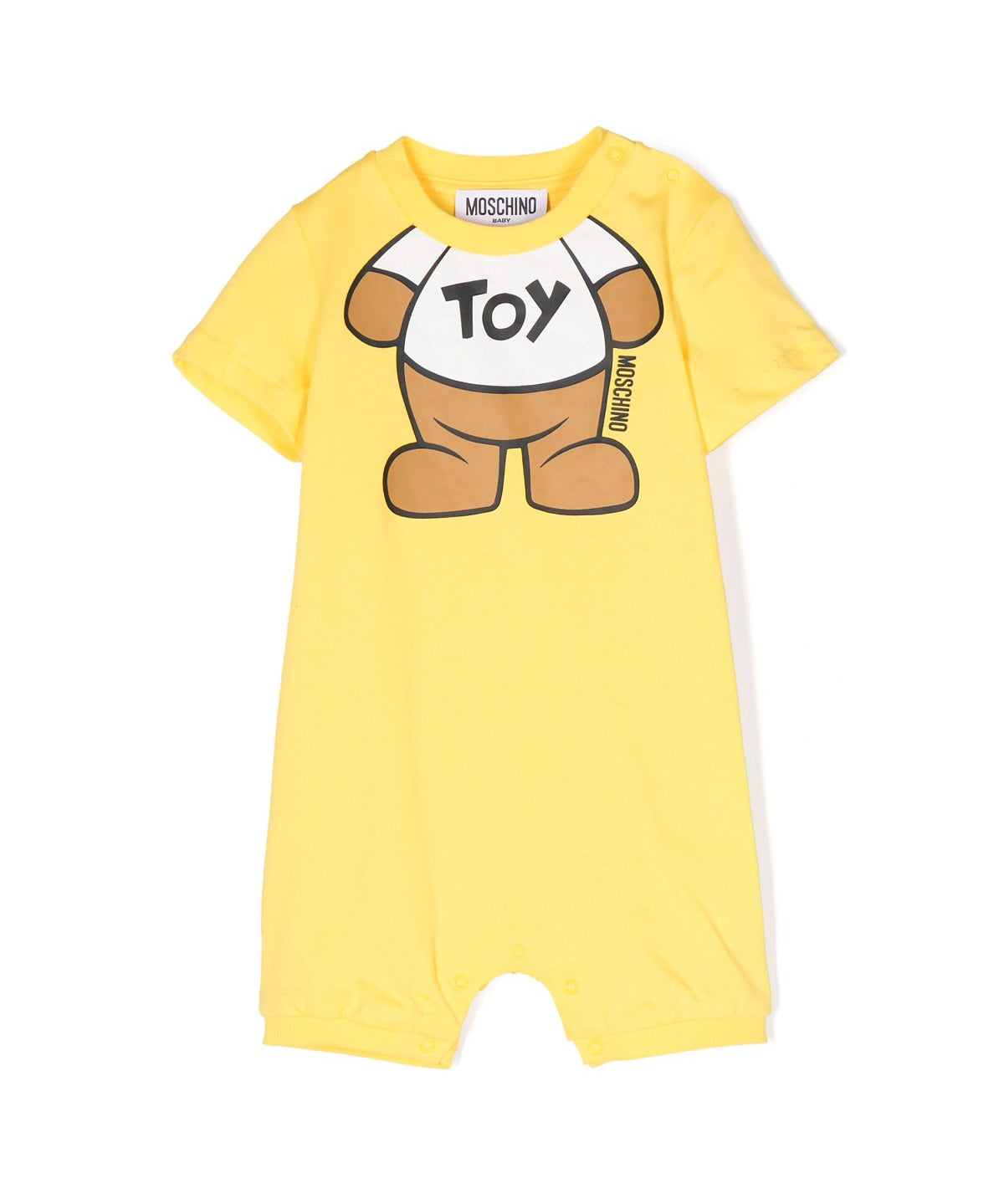 Moschino Kids Pagliaccetto Giallo con Stampa Teddy Bear