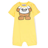 Moschino Kids Pagliaccetto Giallo con Stampa Teddy Bear