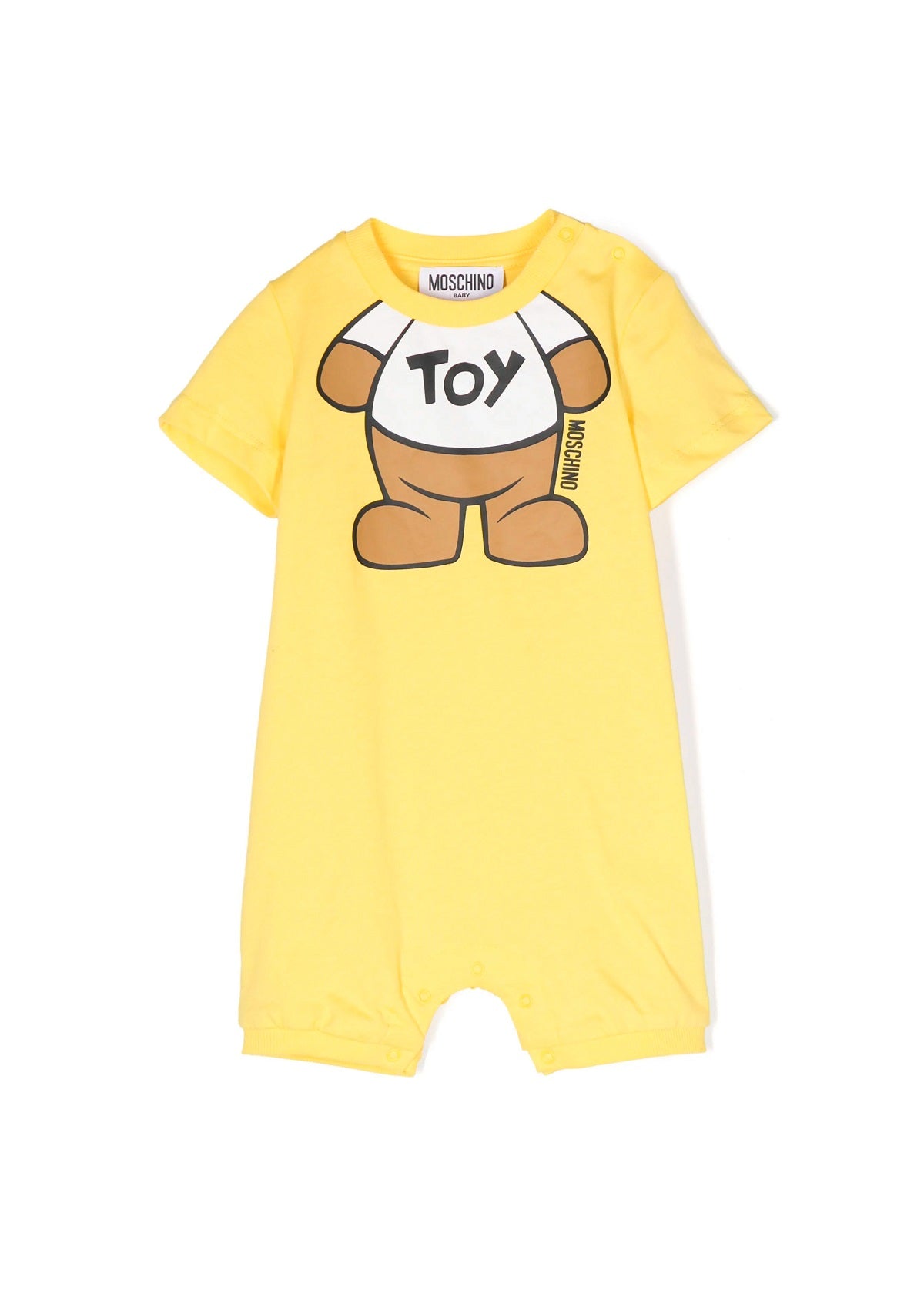Moschino Kids Pagliaccetto Giallo con Stampa Teddy Bear
