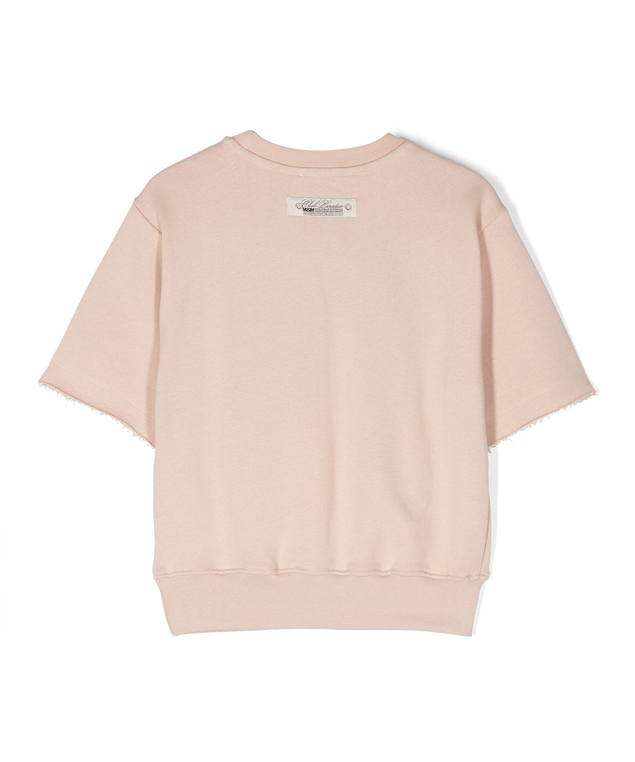 MSGM Kids Felpa Girocollo Beige a Maniche Corte