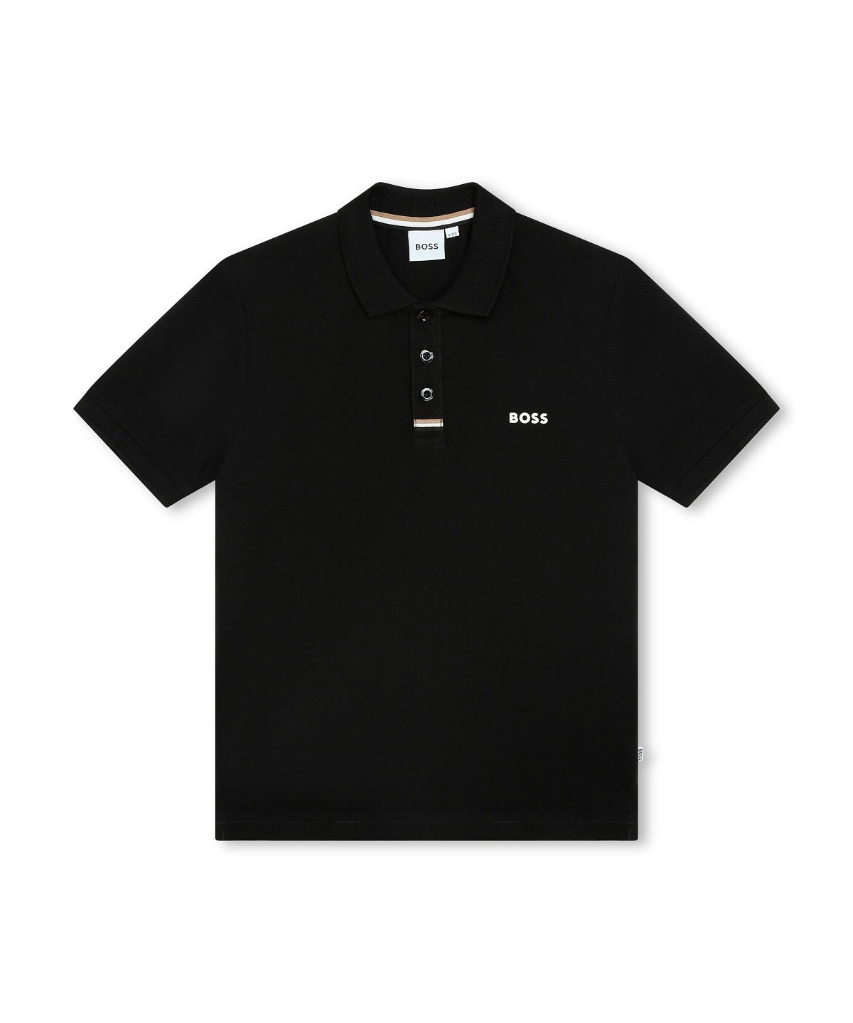 Boss Kids Polo Nera con Logo per Bambini