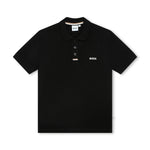 Boss Kids Polo Nera con Logo per Bambini