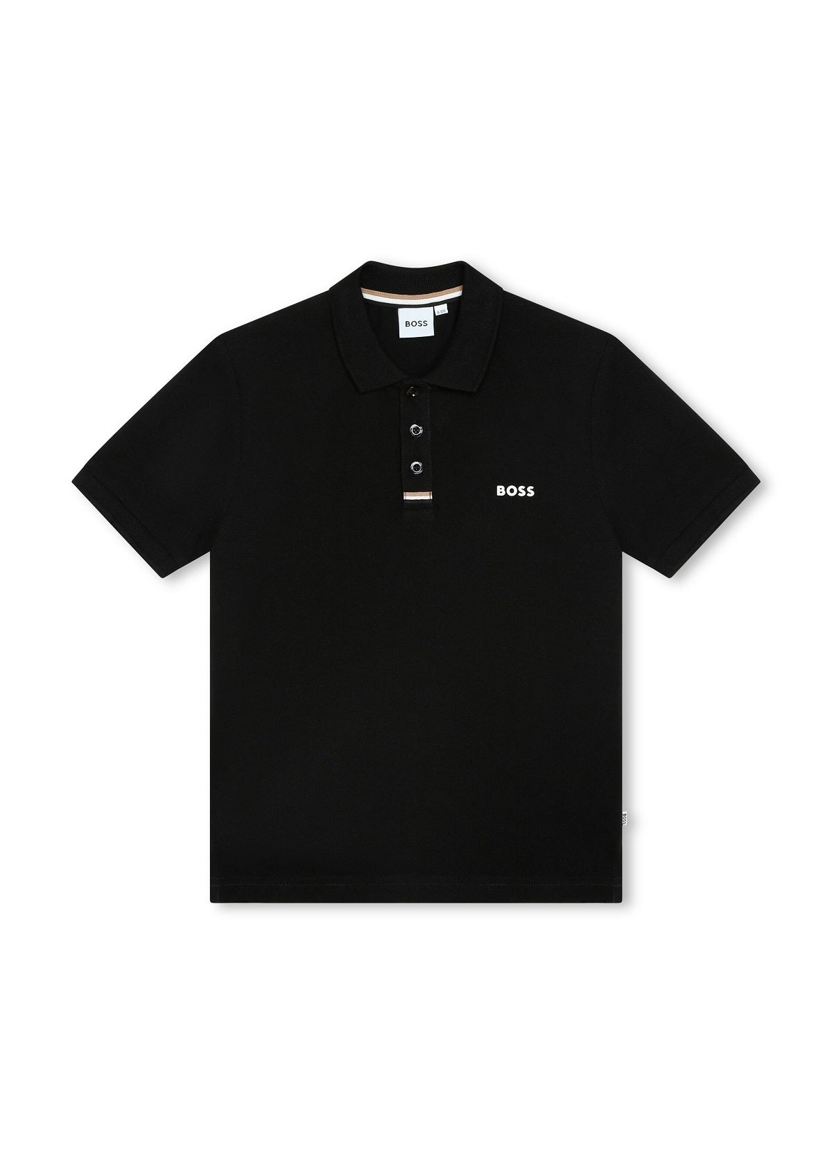 Boss Kids Polo Nera con Logo per Bambini