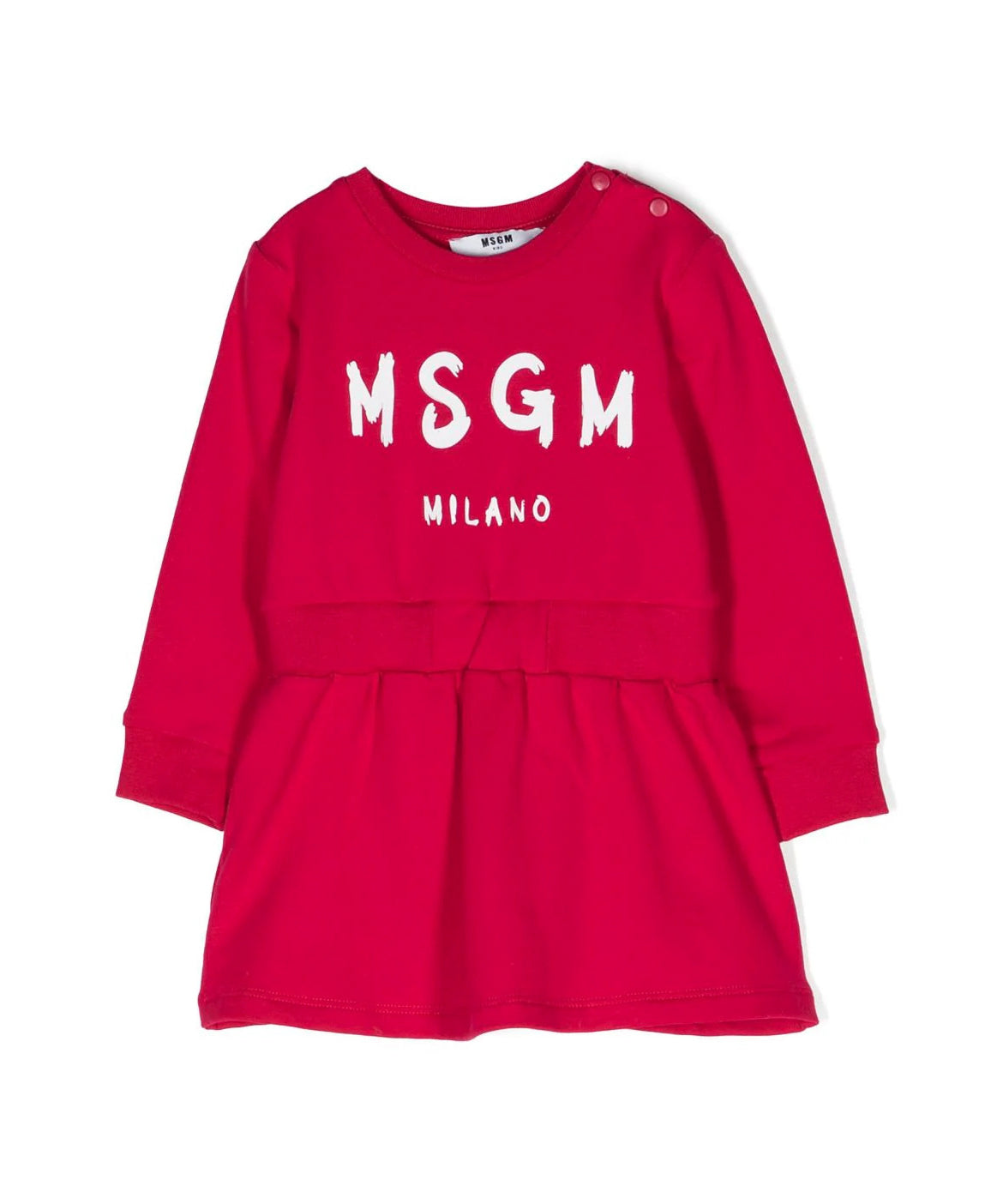 MSGM Kids Abito a Maniche Lunghe Fucsia con Stampa - Eleganza e Allegria per le Bambine alla Moda