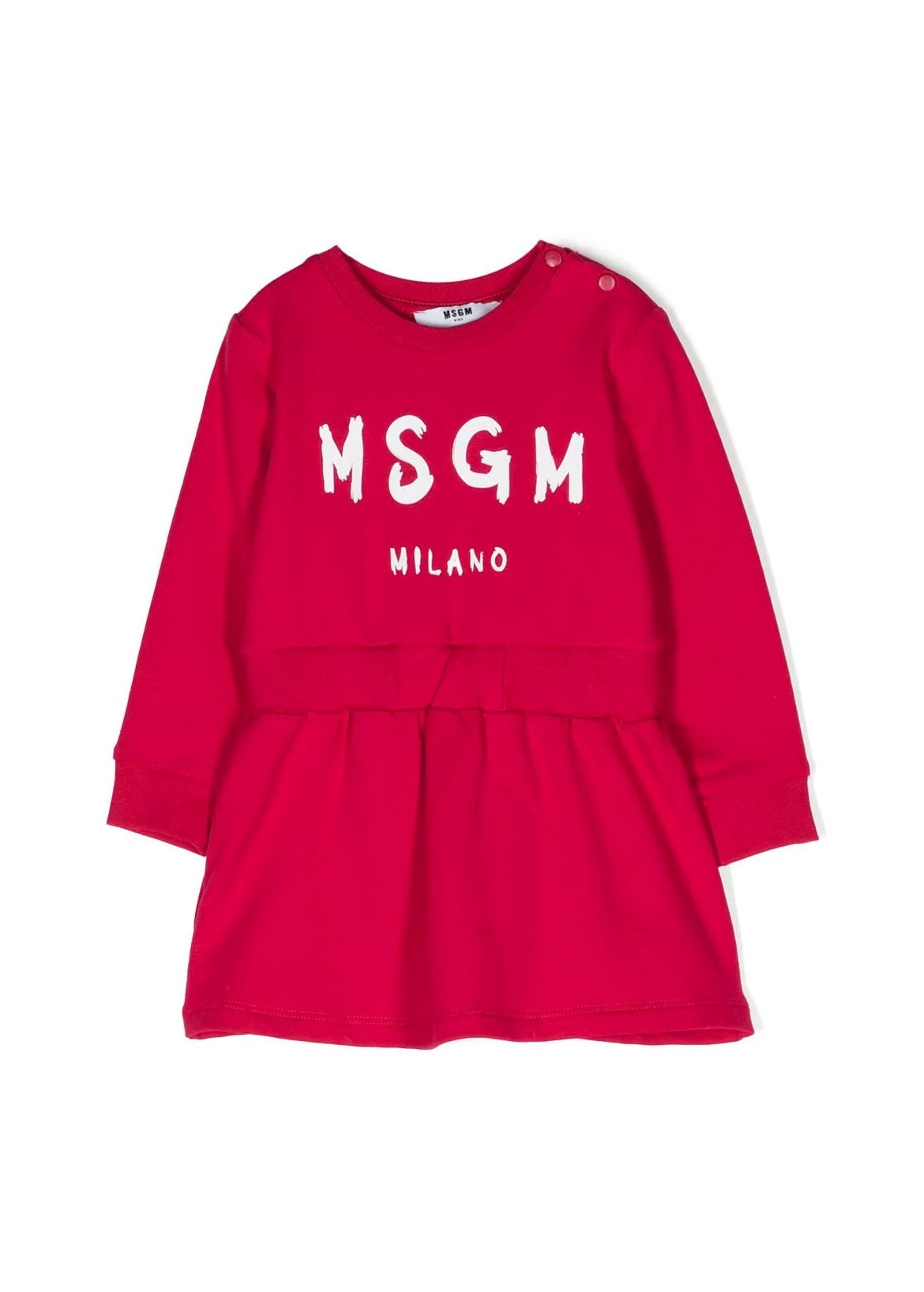 MSGM Kids Abito a Maniche Lunghe Fucsia con Stampa - Eleganza e Allegria per le Bambine alla Moda