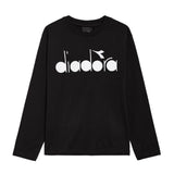 Diadora Kids T-Shirt: Maniche Lunghe Nero con Logo - Stile Sportivo per Bambini