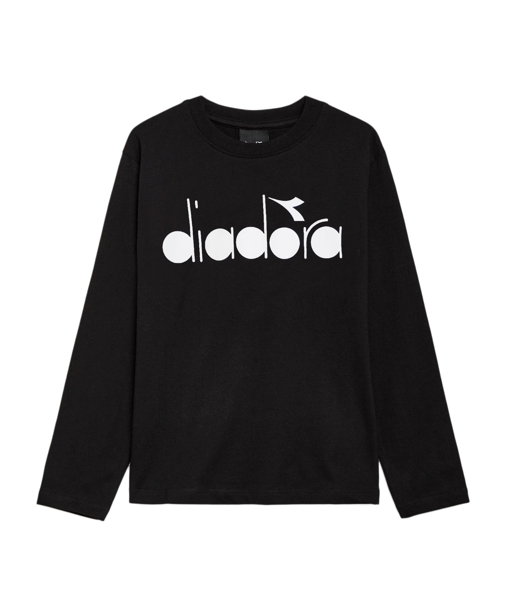 Diadora Kids T-Shirt: Maniche Lunghe Nero con Logo - Stile Sportivo per Bambini