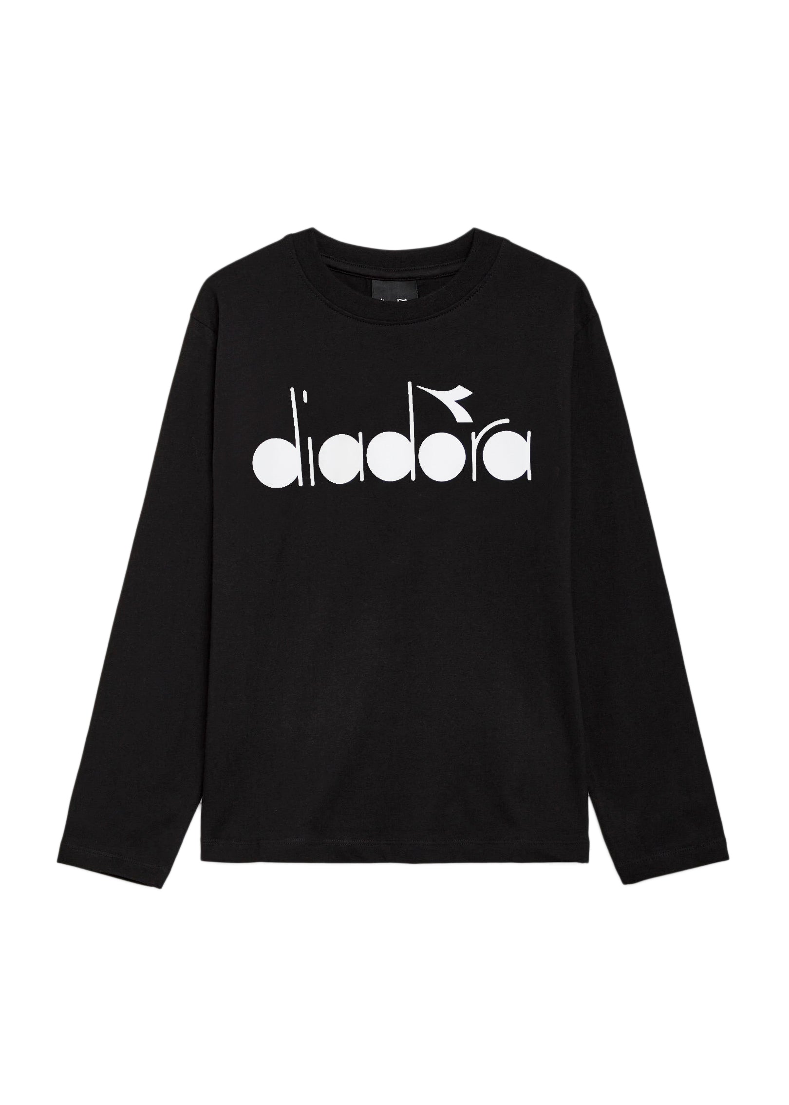 Diadora Kids T-Shirt: Maniche Lunghe Nero con Logo - Stile Sportivo per Bambini