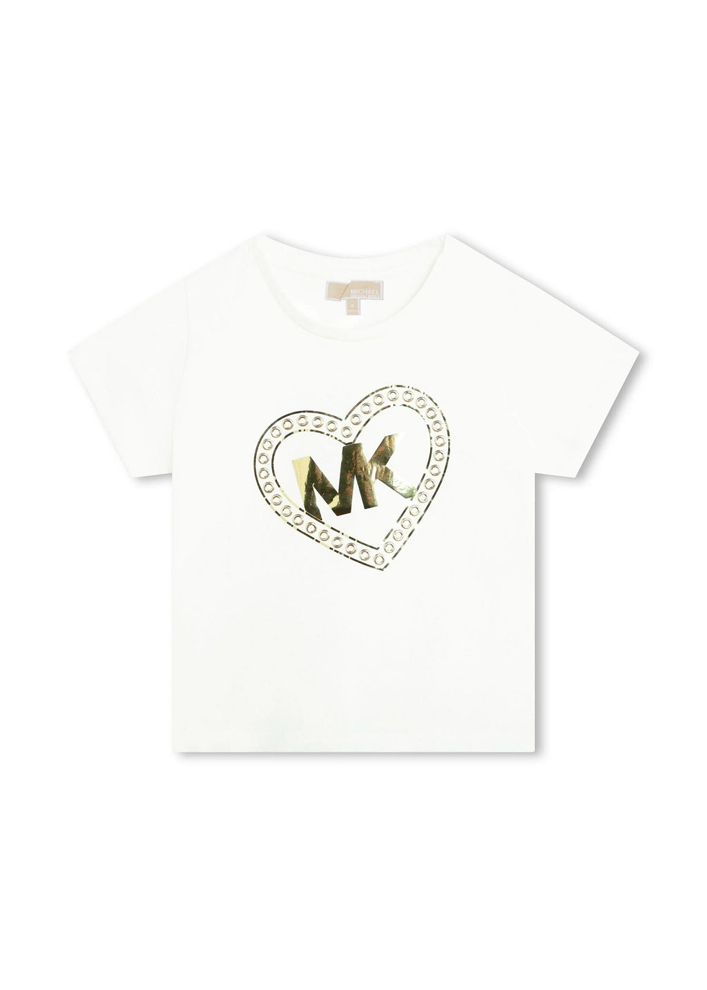 Michael Kors Kids T-Shirt Panna con Stampa Logo per Bambine