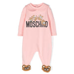 Moschino Kids Tutina Rosa con Motivo Teddy Bear