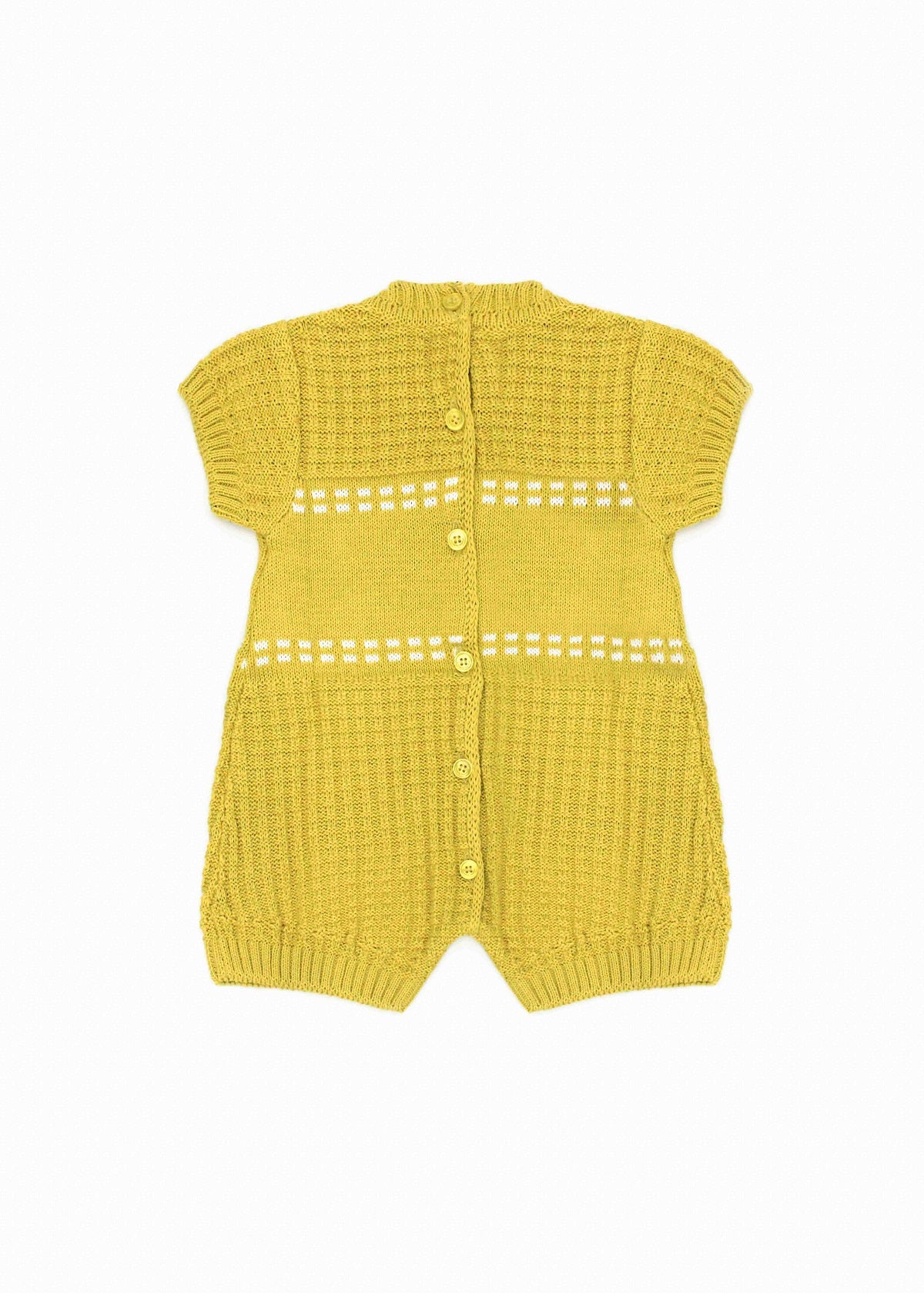 Elisabetta Franchi La Mia Bambina Pagliaccetto con Logo Jacquard Cedro/Avorio