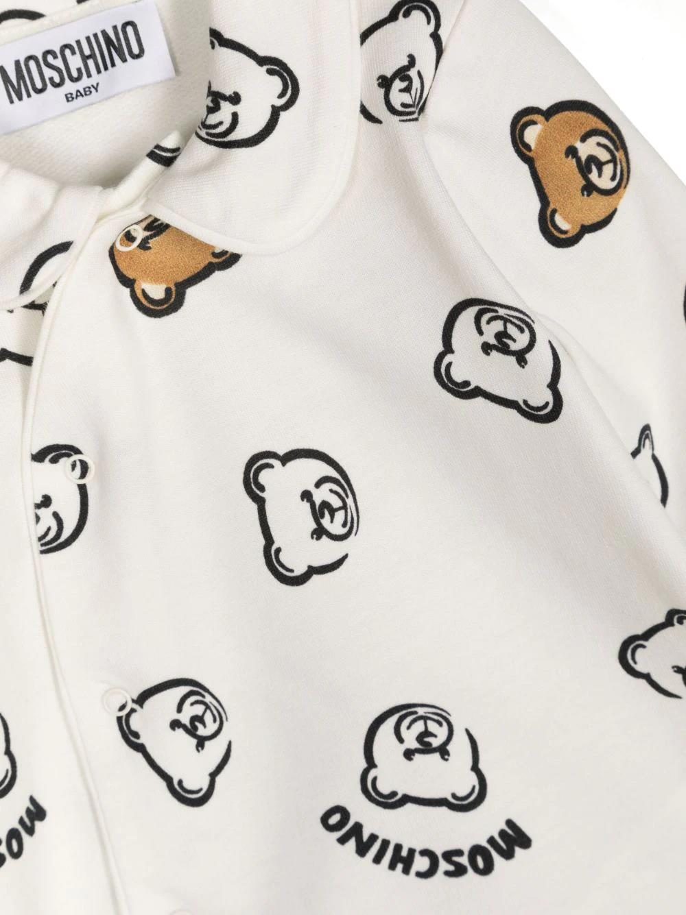 Moschino Kids White Teddy Bear Hat Romper