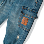 Moschino Kids Jeans Affusolati con Tasconi per Neonati