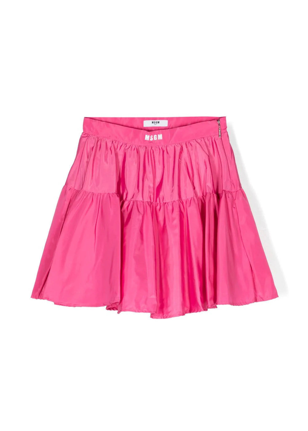 Aggiungi un tocco floreale al guardaroba delle tue bambine con la Minigonna a Fiori con Balze MSGM Kids - Fucsia e Chic
