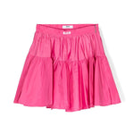 Aggiungi un tocco floreale al guardaroba delle tue bambine con la Minigonna a Fiori con Balze MSGM Kids - Fucsia e Chic