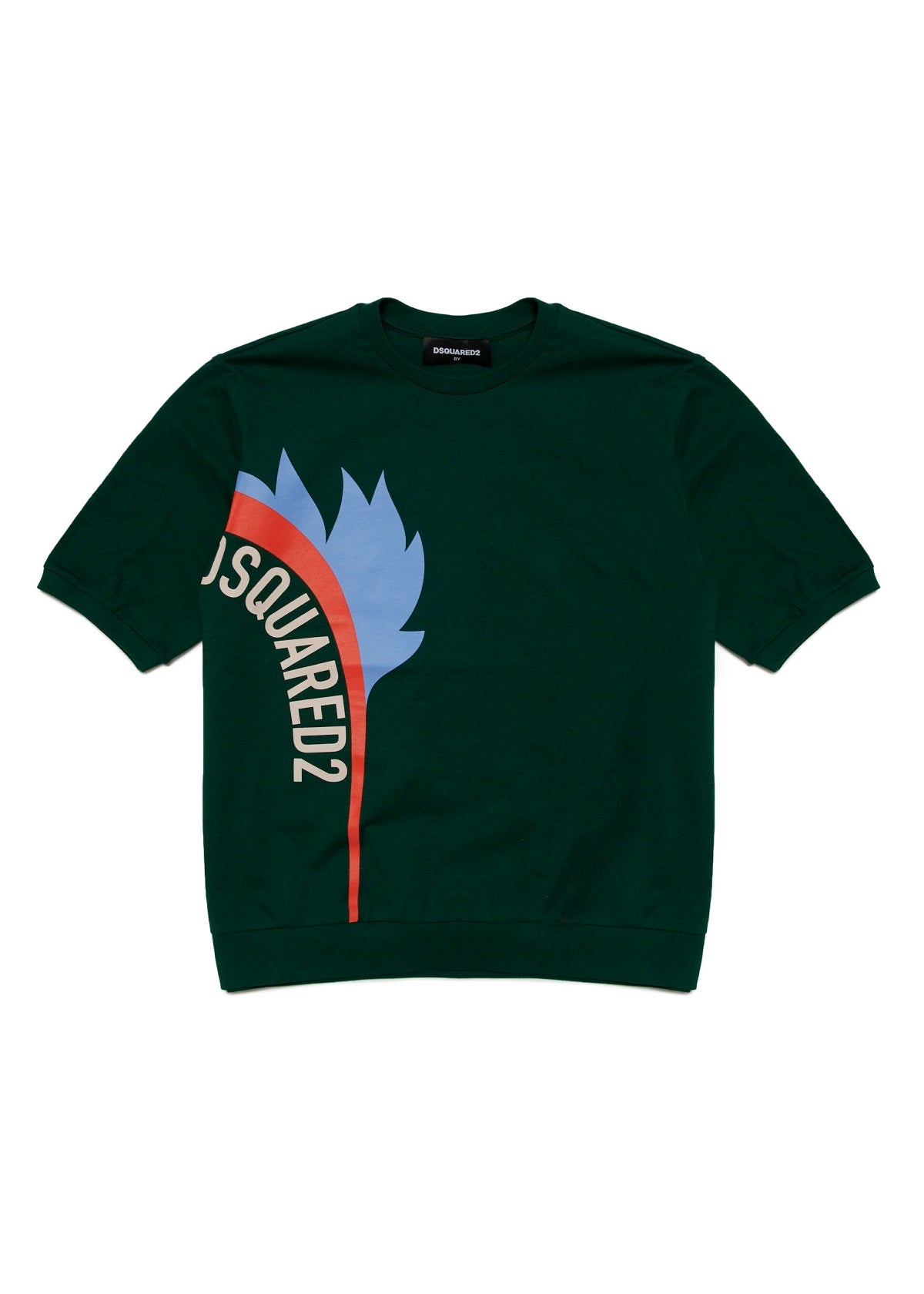 Dsquared2 Kids T-Shirt Verde con Stampa XEROX