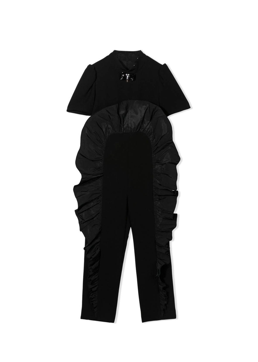 Elisabetta Franchi Black Ruffle Jumpsuit