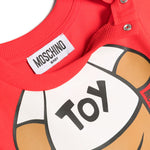 Moschino Kids Pagliaccetto Rosso con Stampa Teddy Bear