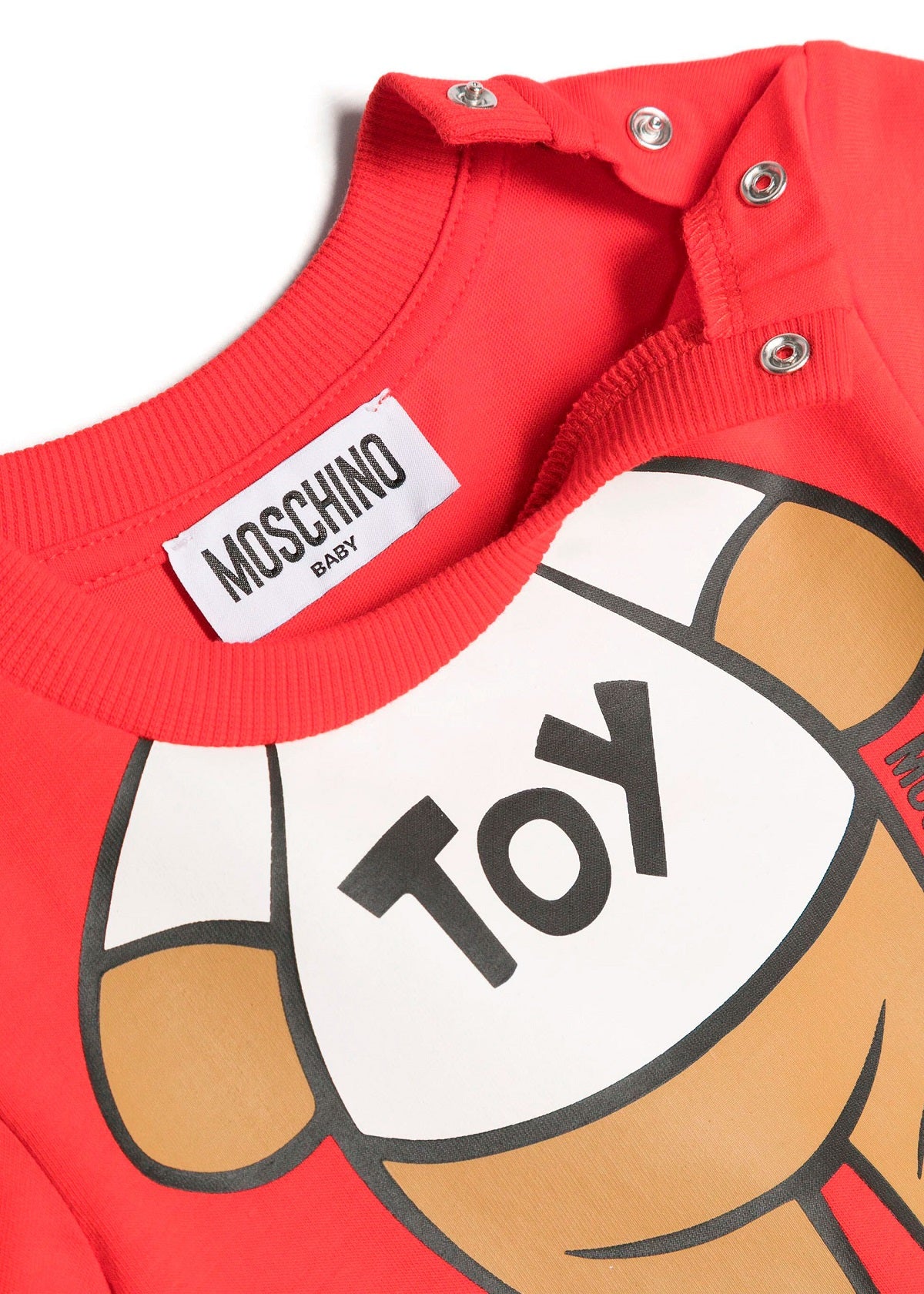 Moschino Kids Pagliaccetto Rosso con Stampa Teddy Bear