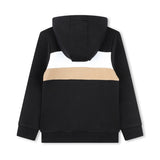 Boss Kids Felpa con Cappuccio e Zip Nera per Bambini