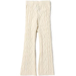 Pantalone in Lana Intrecciata a Zampa Pinko Kids: Eleganza Bianco Crema con Maglia a Trecce e Dettagli Chic
