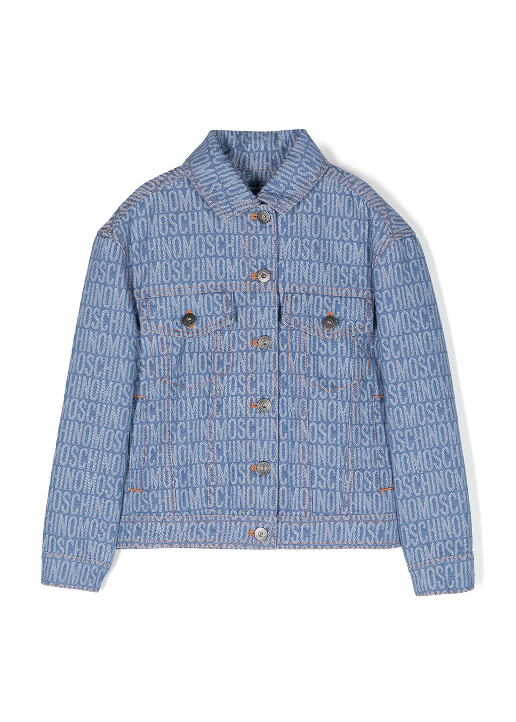 Moschino Kids Giubbino di Jeans Logo All-over