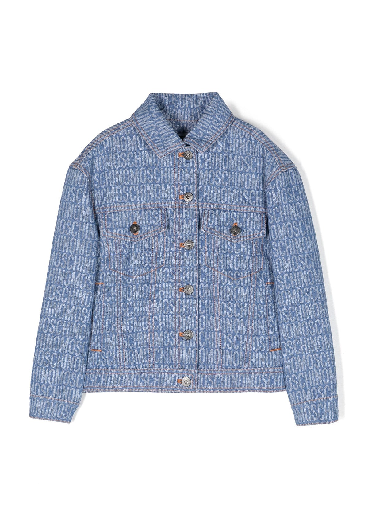 Moschino Kids Giubbino di Jeans Logo All-over