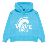 Dsquared2 Kids Felpa con Cappuccio Celeste Wave 1964