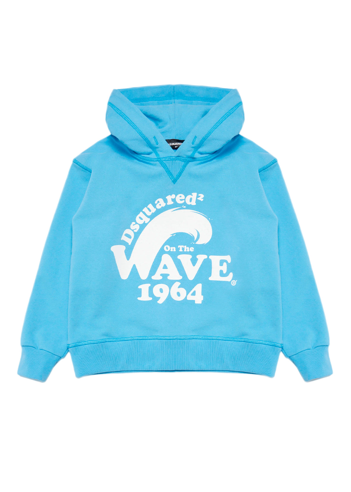 Dsquared2 Kids Felpa con Cappuccio Celeste Wave 1964