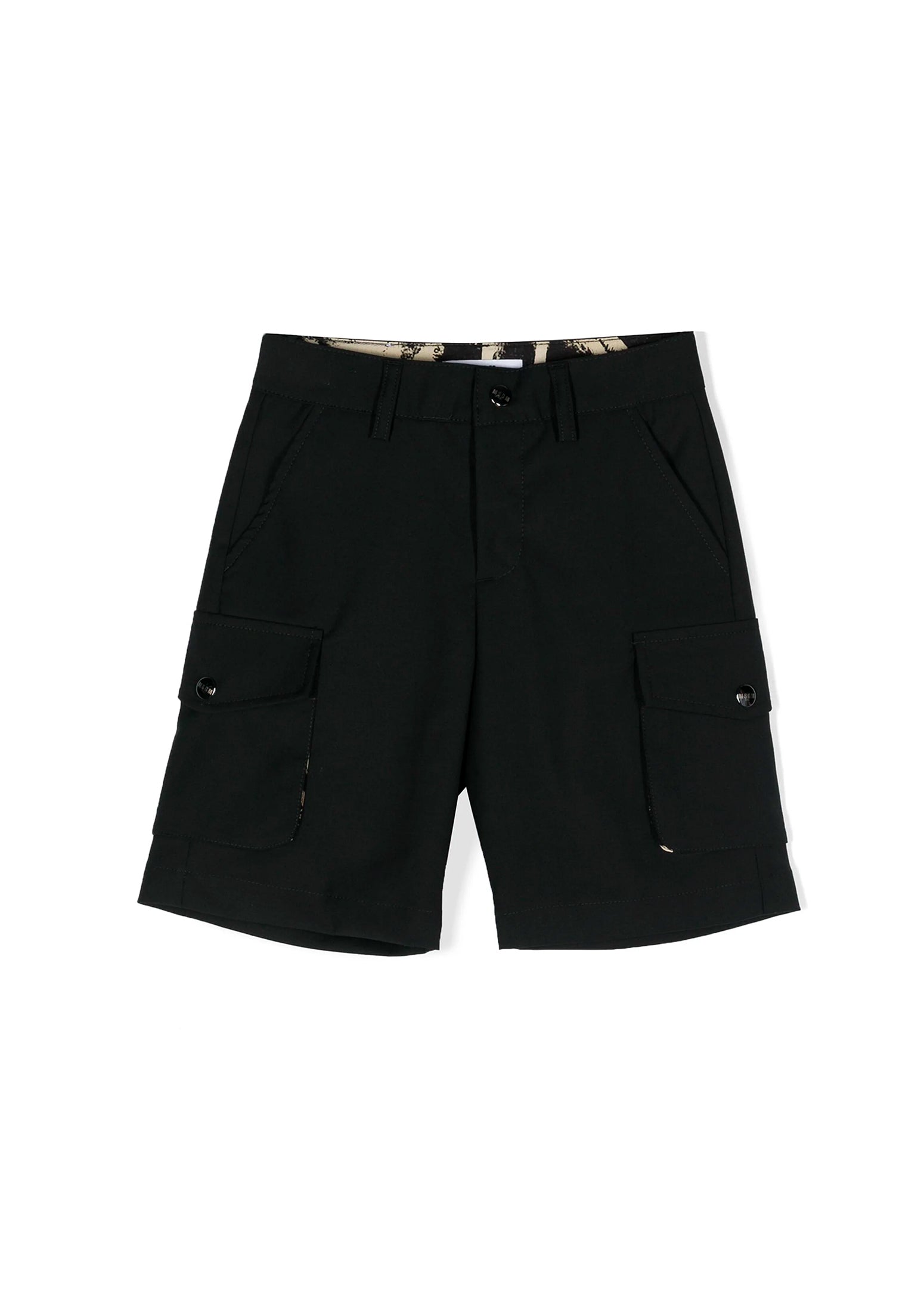 MSGM Kids Short Cargo Nero per Bambini