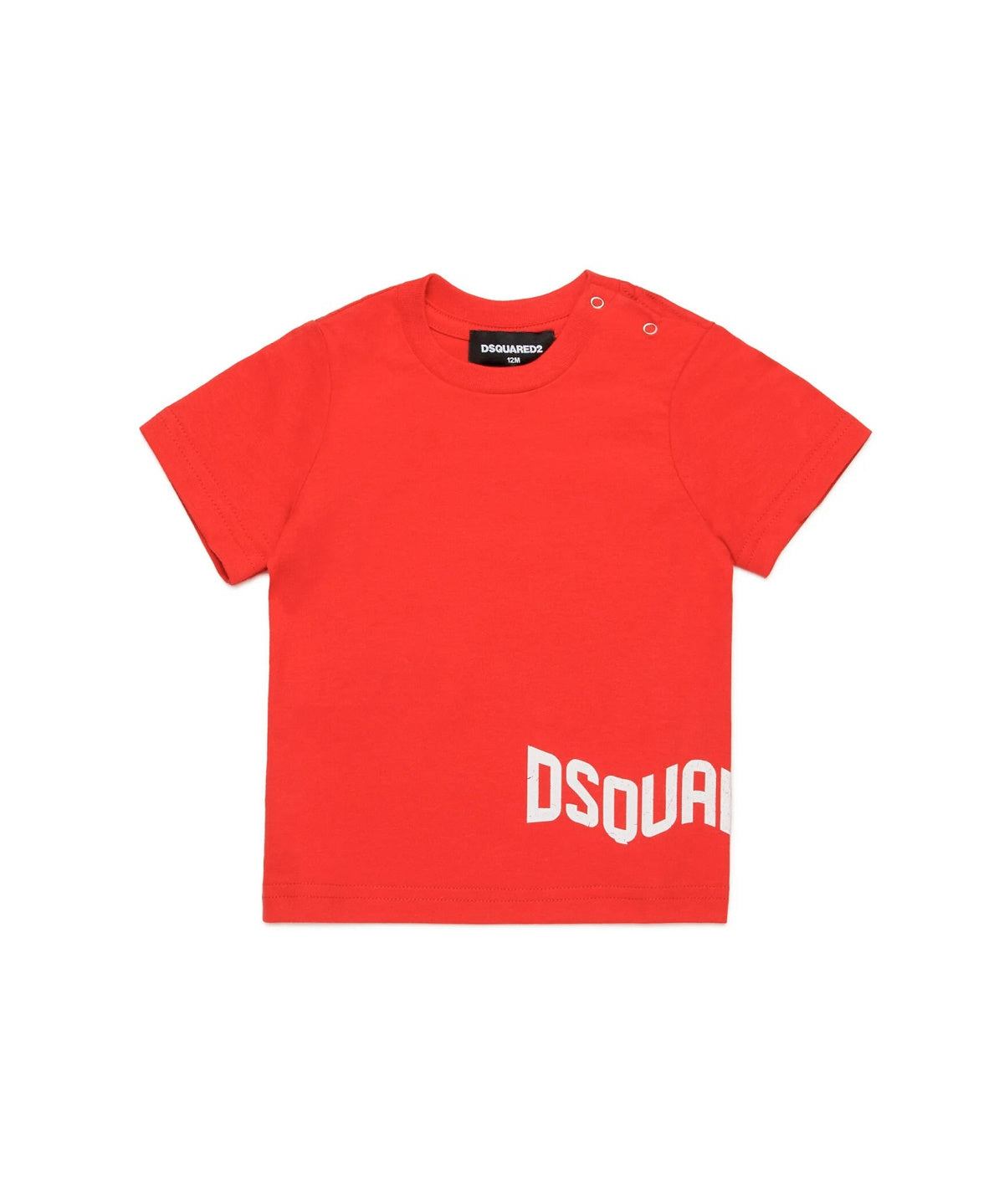 Dsquared2 Kids T-shirt Rossa con Logo Effetto Wave per Neonati