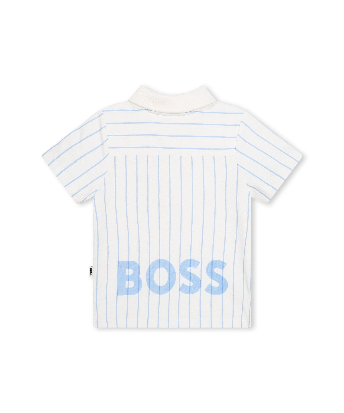 Boss Kids Polo Bianca con Retro a Righe per Neonati